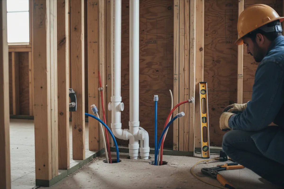 Drain and supply rough-in during Sump Pump Repair in Sebastian